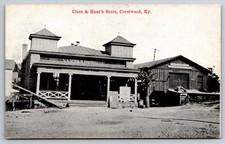 Crestwood Kentucky Clore & Hunt's Store Building Street View Postcard picture