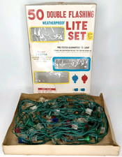 Vintage 1980s Paulanne Flashing Reflector Christmas Lights With Original Box picture