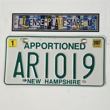 2007 New Hampshire Apportioned License Plate 🔥 Original Vintage NH Tag AR1019 picture