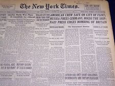 1939 OCTOBER 26 NEW YORK TIMES - BOMBING OF BRITAIN URGED - NT 3691 picture