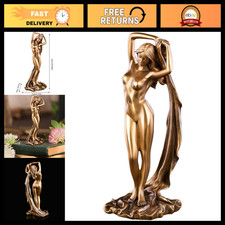 Elegant Gold Finish Yoga Goddess Statue - Women's Home Decor, Spiritual Art picture