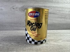1970s AMSOIL Synthetic RACING MOTOR OIL 1 qt. Tin Can FULL Dented SAE 20W-50 picture