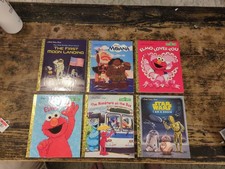 Little Golden Books Lot Sesame Street Elmo Cookie Monster Star Wars Moana  picture