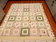 antique 20th century hand stitched PATCHWORK QUILT 104