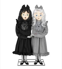 3 FT ANIMATED CREEPY TWIN SISTERS HALLOWEEN PROP ANIMATRONIC picture