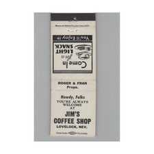 Matchbook Cover Jim's Coffee Shop Lovelock NV picture