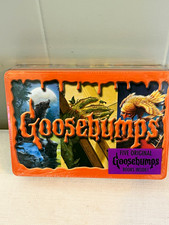 Scholastic Goosebumps 5 Book Retro Collector Tin Set Sealed R.L. Stine Dented picture