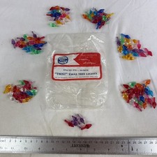 Vintage Narco Twist Christmas Ceramic Tree Peg Lights Multicolor  97YS 125 pc picture