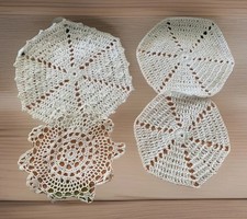 4 Vtg Antique Crocheted /lace Doilies cottagecore granny farmhouse cottagecore picture