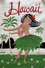 Vintage 1981 HAWAII Travel Poster 22x32 Paradise Prod. HULA GIRL Hand Screened picture