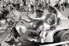 Vintage THREE-WHEELED MOTORCYCLE Rally Bike Gang Old Hippies Negative picture