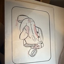 Disney Lightning McQueen Pixar Cars Original Signed Sketch Drawing Sean Dugan picture