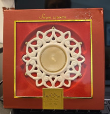 NEW Lenox Snow Lights Shine Snowflake Votive w/ Tealight Candle Porcelain Gold picture