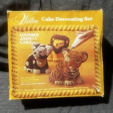Vintage 1974 Wilton 3D Lovable Animal Cake Pan Set With Box And Paperwork picture