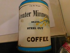 Rare Vintage Greater Minnesota Brand 1 lb Coffee Tin Can Mankato Minnesota picture