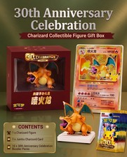 US Seller Pokemon S-Chinese 30th Anniversary Charizard  Figure Gift Box In hand picture