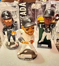 3 pc lot chicago White Sox Bobbleheads 1 Moncada & 2 Luis Robert Jr. nice box picture