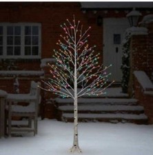 7' Multicolor LED Birch Tree new in box holiday Christmas New picture