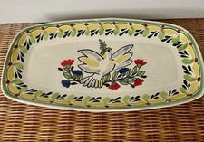 Vintage Gorky Gonzalez Hand Painted Ceramic Rectangular Serving Platter Mexico picture
