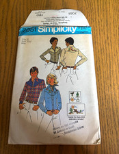 New Uncut Simplicity 7051 Vintage Original Miss Shirt Pattern  Transfer Size 10 picture