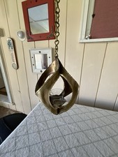 vintage mid century modern Brass Candle Holder Almost Brutalist picture