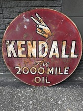 VINTAGE 36 inch Kendall Oil 2000 Mile Sign-Circa 1940’s ⚡️⚡️⚡️ picture