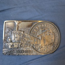 ER& Rio Grande Western RR San Juan Colorado Solid Bronze Vintage Belt Buckle picture