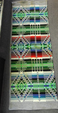 VTG BEAVER STATE PENDLETON WOOL BLANKET,1923-1930 LABEL, GREEN/BLUE, NO ODORS picture