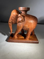 Vintage Hand Carved Wooden Elephant 6 1/2