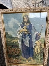 Jesus Litho/ The Lord Is My Shepherd, Vintage Professionally Framed Lovely picture