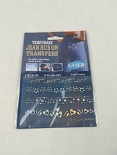 Vintage Temporary Jean Denim Rub On Transfers Metalic Y2K Craft Washable  picture