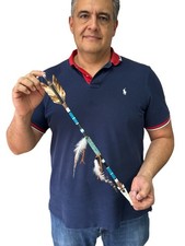 decorative REAL NAVAJO ARROW , handcrafted , made by Carlos Longoria , Teal picture