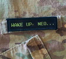 1x4 Wake Up Neo The Matrix Movie Morale Patch Tactical Military USA Hook Army picture