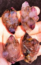 128g 4PC Diamond Super Seven Skeletal Hair Amethyst Crystal Zimbabwe as004 picture