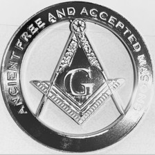 Master Mason AF&AM Car Emblem Auto chrome Emblem Freemason Blue Lodge picture