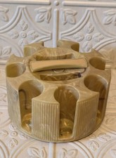 Vintage MCM Bakelite E.S. Lowe Poker Card/Chip Caddy Carrier Holder Marbled Gold picture