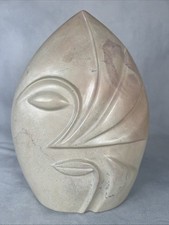 Modern Abstract Minimalist Contemporary Soapstone Face Sculpture Statue picture