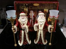 NEW IN BOX Kirkland Signature Santa Claus Votive Candle Holder- Pair 12.25