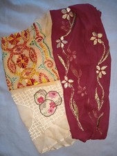 ANTIQUE 1920s SILK EMBROIDERED BEADED SILK CHIFFON DRESS PANELS~DRESS PIECES picture