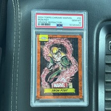 💥💥2024 TOPPS CHROME MARVEL ORANGE REFRACTOR #55 IRON FIST 09/25 💥🔥🔥 picture
