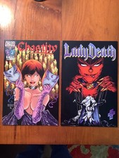 Chaos Comics Lot Lady Death #3 1994 Chastity Theatre of Pain #1 1997 picture