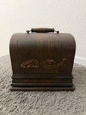 Antique Thomas Edison GEM Cylinder Phonograph w/ Case, Horn & Edison Records picture