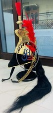 New Pickelhaube Napoleon Helmet With Brass French Cuirassier Long Golden, Black picture