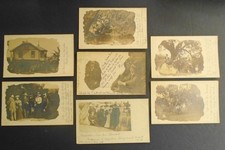 Lot (7) RPPC Real Photo Vignettes, Rare Family Photo Group, postmarked 1903 picture