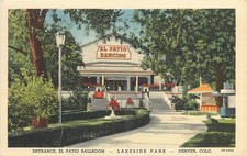 Denver Lakeside Park El Patio Dancing Ballroom Vintage Curteich Postcard 1940s picture