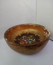 Vintage Italian wood Florentine decorative bowl Florentia GOLD GILT PAINT Italy picture