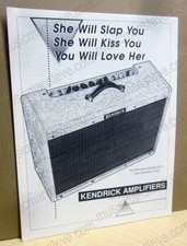 rare 1993 KENDRICK AMPLIFIERS literature - 16 page b/w , combo amps, speakers picture
