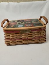 Vtg Longaberger 2002 Christmas Collection Traditions Basket w/ Lid & Protector picture