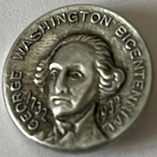 1932 GEORGE WASHINGTON BICENTENNIAL small pinback button JVA Newark, NJ picture