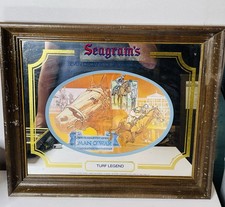 Seagrams 7 Crowns Man O War Whiskey Bar Mirror Sign Horse Racing Rare Vintage picture
